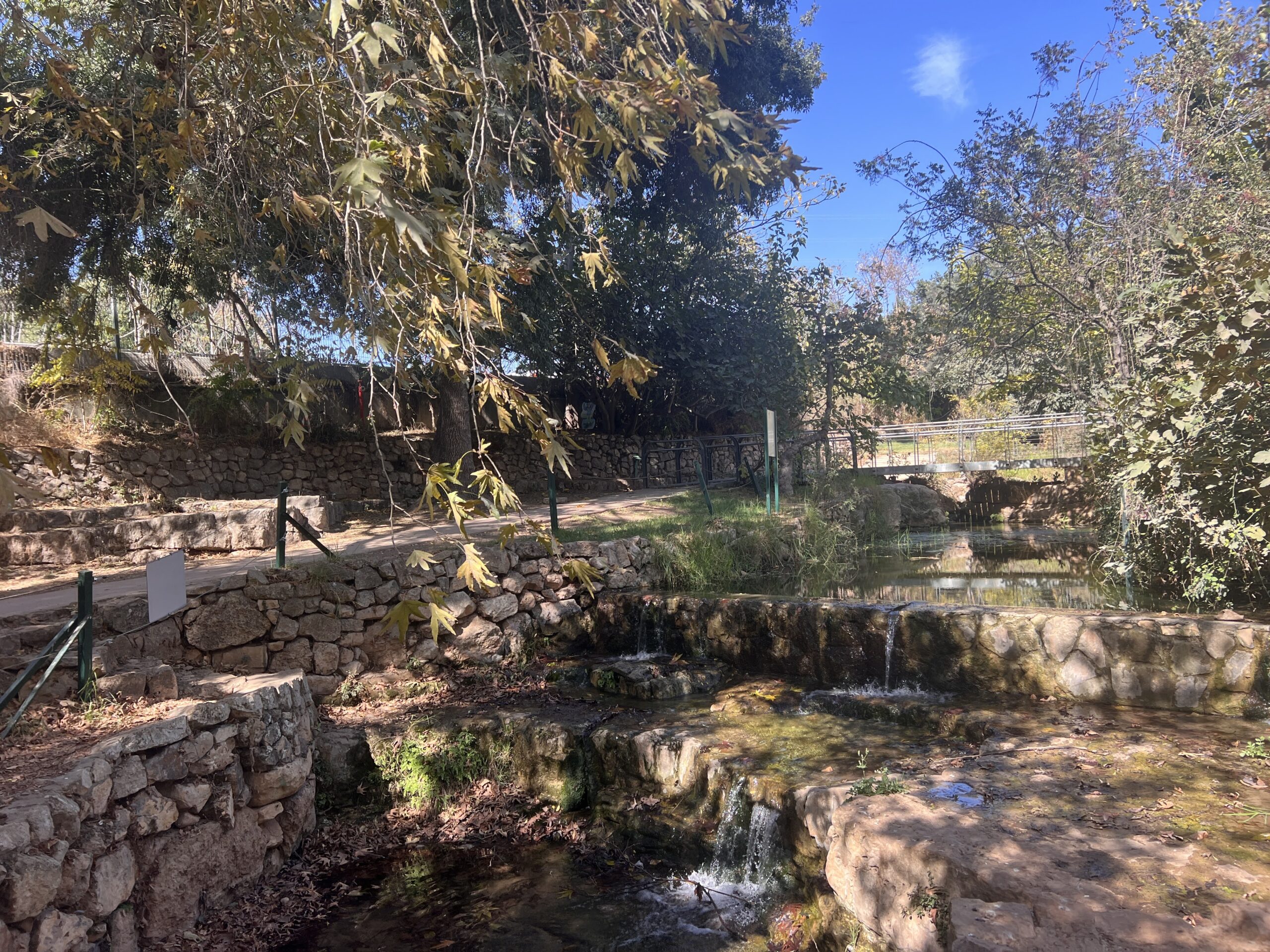 מפל וגשר אבן בגן לאומי עין חמד