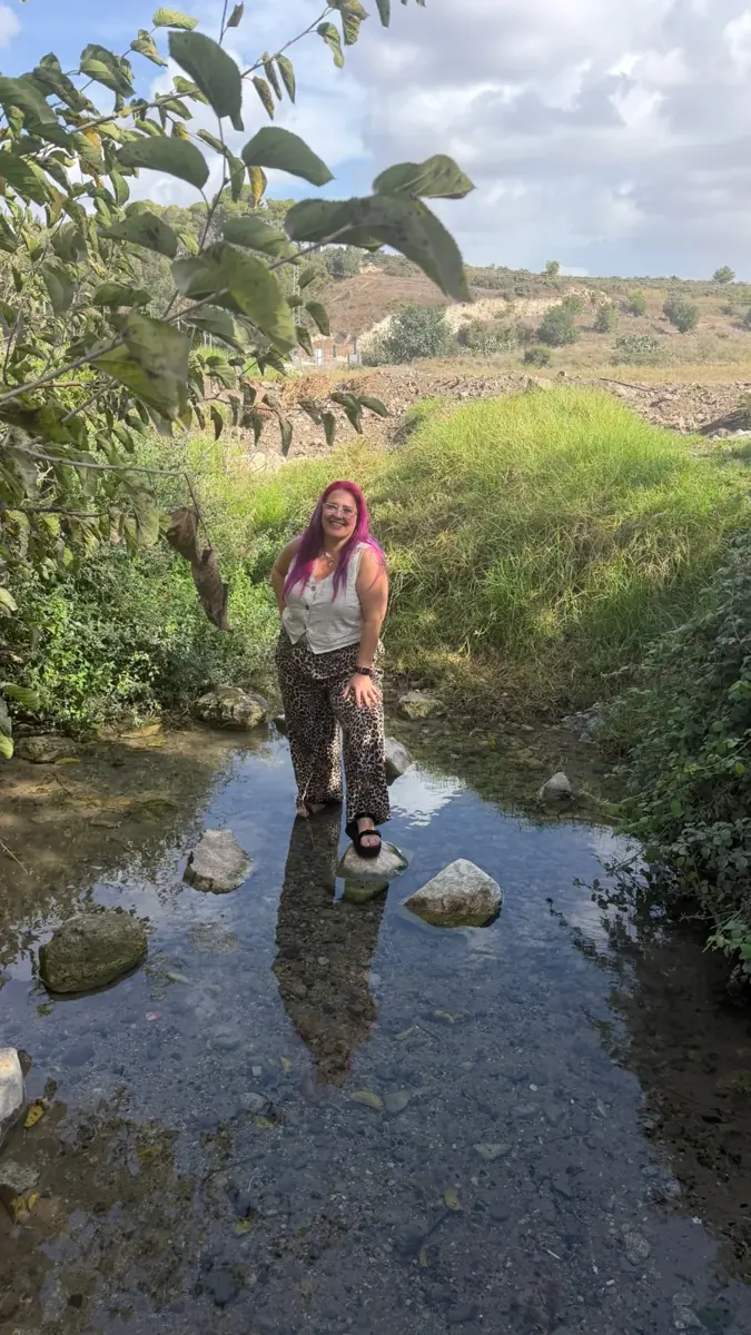אבנית לצד המים והצמחייה בעינות ציפורי